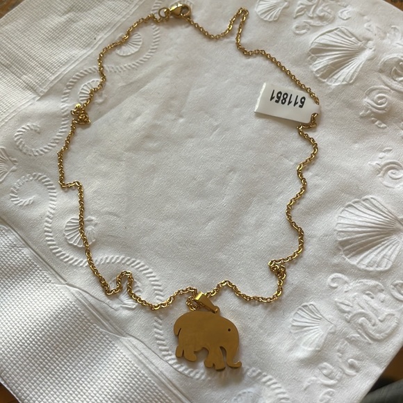 Gold Plated Elephant Necklace - Picture 2 of 2